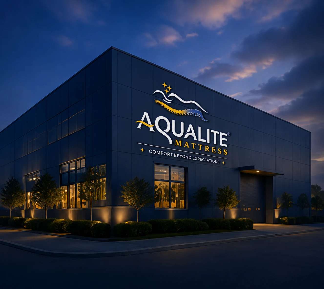 The Aqualite manufacturing unit at dusk
