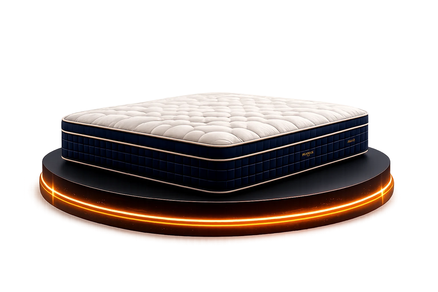 Aqualite premium mattress on a lit display podium