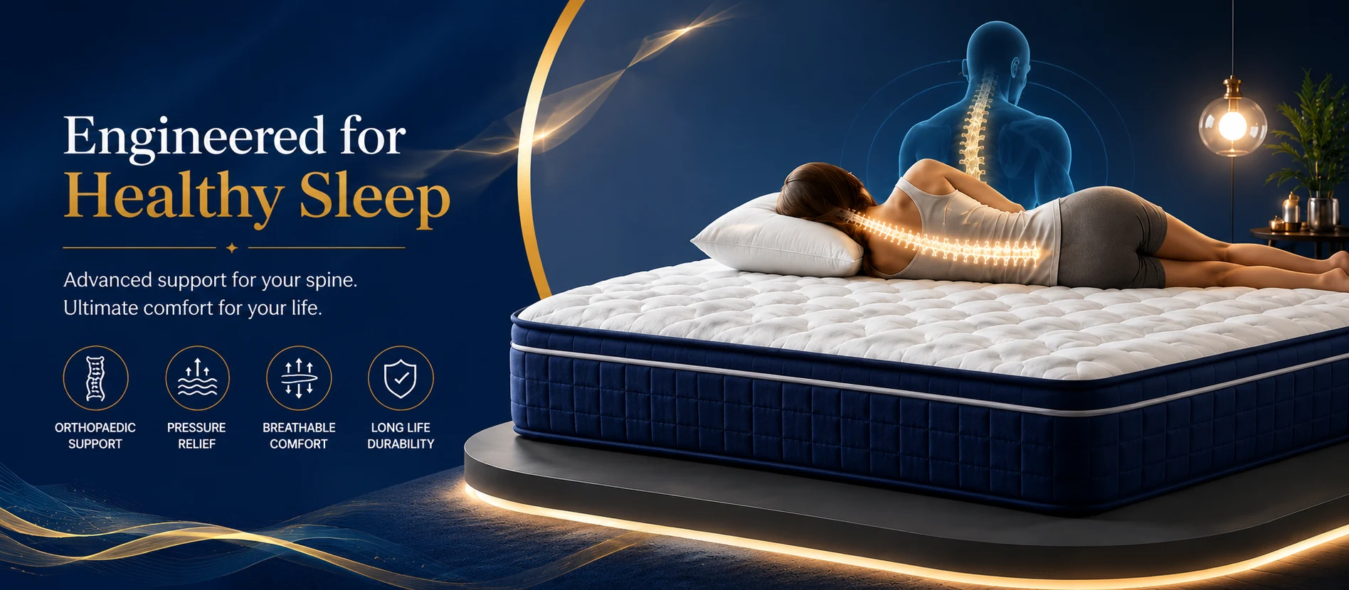 Engineered for healthy sleep — advanced orthopaedic spine support